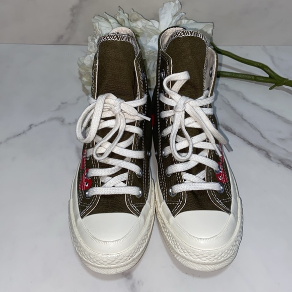 CONVERSE X COMME DES GARCONS PLAY CTAS 70 High Multi Heart  162973C Size Wo’s 5 - Picture 6 of 17